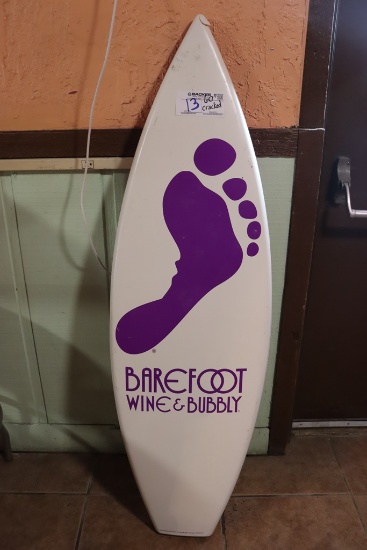 60" tall Barefoot Surfboard - plastic - cracked on edges - one side looks g