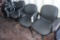 All to go - 6 matching black tweed office chairs - as is condition