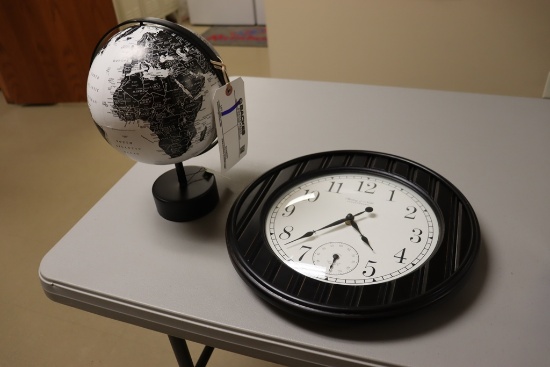 Pair to go - 14" clock and desk globe