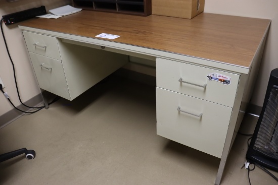 30" x 60" metal office desk with laminate top