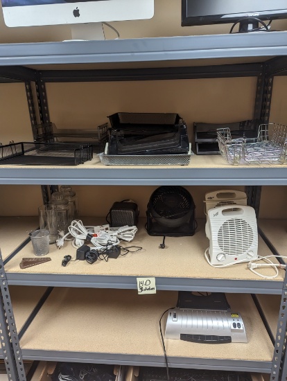 All to go - 4 shelves of file organizers, heaters, & laminator