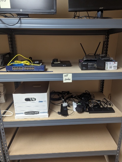 All to go - 2 shelves of network routers & switch