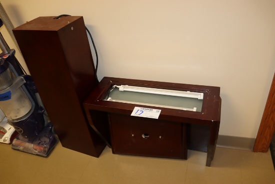 Cherry finish podium - some damage to unit - will need repaired