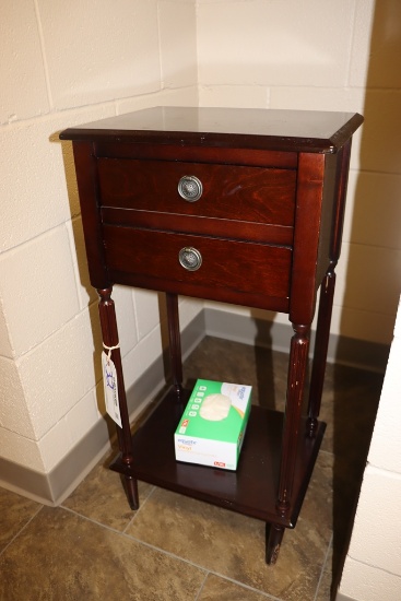 12" x 16" cherry finish lamp/flower stand