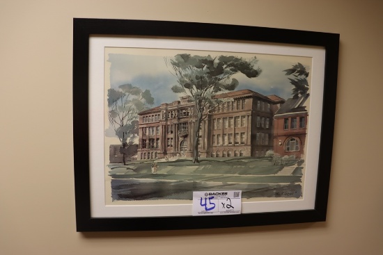 Times 2 - 20" x 26" and 16" x 20" Paul Norton water color pictures - nice