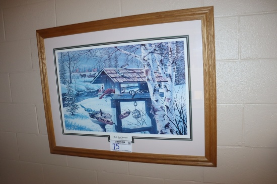30" x 40" Back Yard Banquet by Ken Zylla framed wall print
