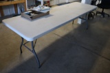 Times 2 - white 8' poly banquet tables