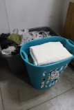 All to go - box and basket of clean and dirty rags