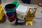 All to go - cleaning buckets/pails - wet floor sign