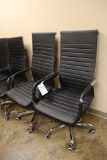 Times 2 - Simon chrome base with leather style swivel conference roof arm c
