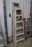 Times 2 - 6' and 7' fiberglass ladders - coated in paint