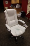 White leather style office chair