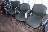 All to go - 6 matching black tweed office chairs - as is condition