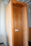 Pair to go - 2' x 8' tall oak book cases - no shelves
