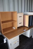 All to go - metal office desk with shelf and filing cabinet