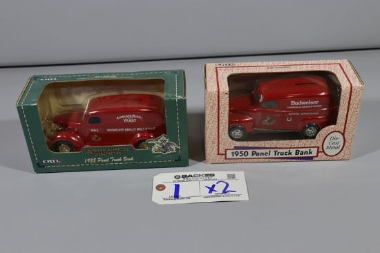 Times 2 - 1950 & 1938 Budweiser 1/25 scale Panel trucks