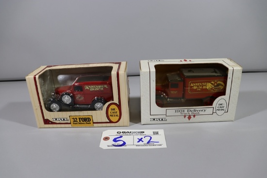 Times 2 - Ertl 1/25 scale Budweiser panel & delivery trucks
