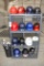All to go - 15 helmets with bats and plastic rack