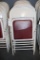 Times 12 - Adirondack tan metal framed maroon padded seat folding chairs -