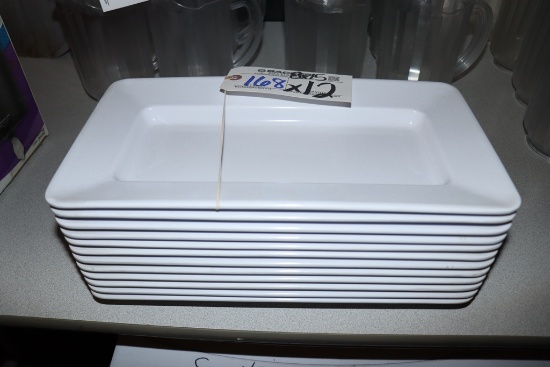 Times 12 - 8 x 15 white melamine app platters