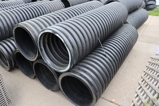 Times 5 - sections of 20" round x approximately 76" long PVC tile used in t