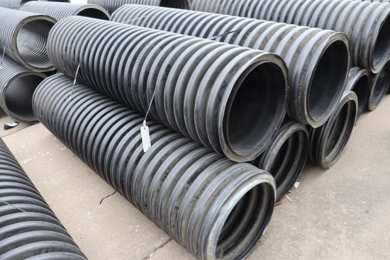 Times 5 - sections of 20" round x approximately 76" long PVC tile used in t