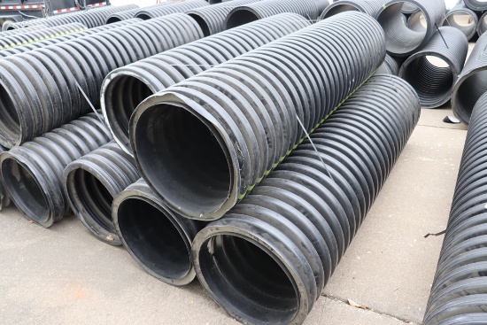 Times 5 - sections of 20" round x approximately 76" long PVC tile used in t