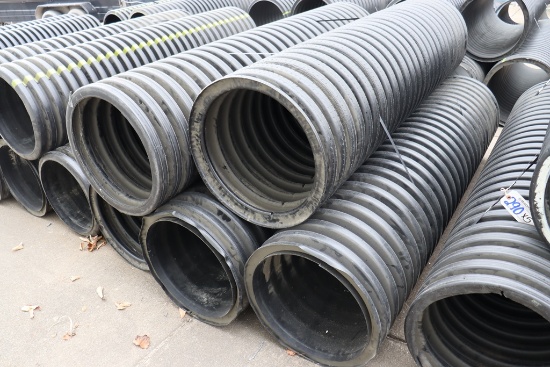 Times 5 - sections of 20" round x approximately 76" long PVC tile used in t