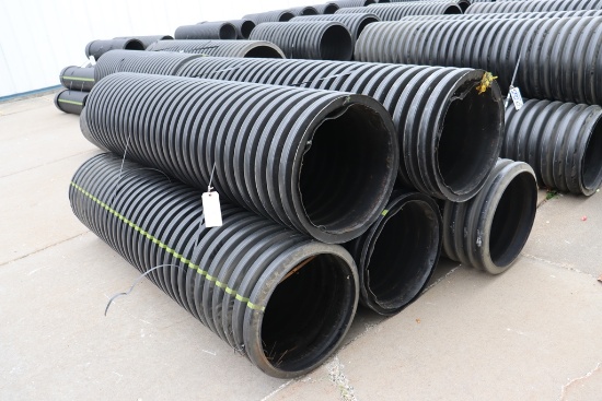 Times 5 - sections of 20" round x approximately 76" long PVC tile used in t