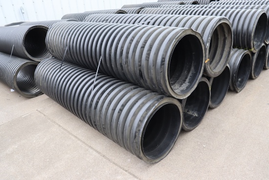 Times 5 - sections of 20" round x approximately 76" long PVC tile used in t
