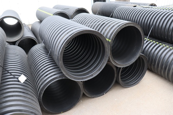 Times 5 - sections of 20" round x approximately 4' long PVC tile used in th