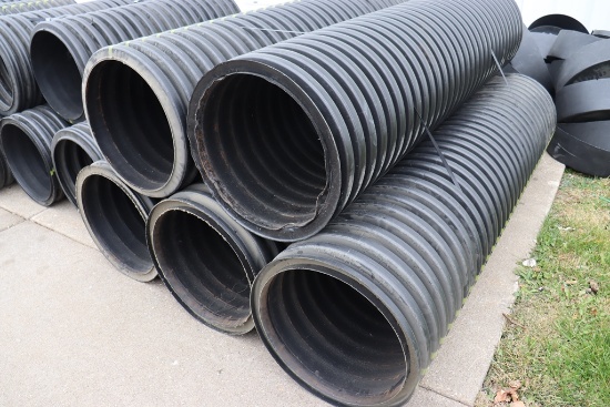 Times 5 - sections of 20" round x approximately 80" long PVC tile used in t