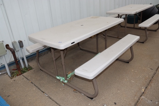 Pair to go - folding picnic tables in as is condition