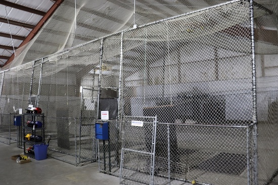 Complete batting Cage System: Approximate area is 65' x 65' - height of bat