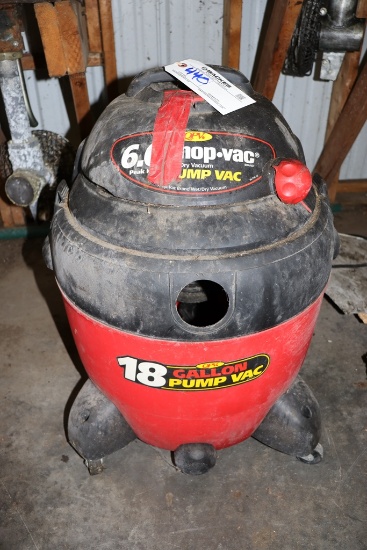 Shop Vac 6HP, 18 gallon shop vac - no hose