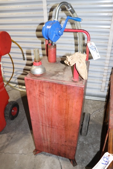 Portable gas caddy - approx. 30 gallon - as is condition