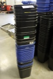 All to go - 28 small black & blue office trash cans