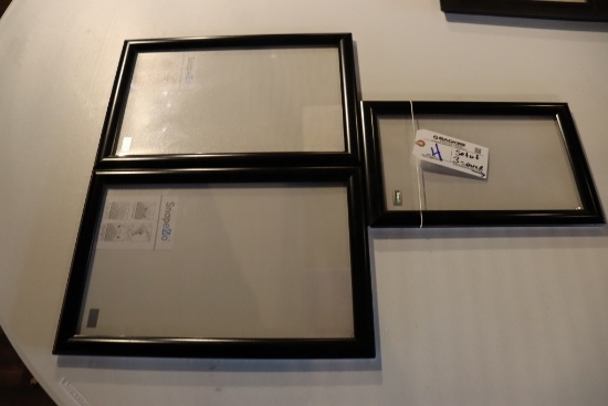 Set of 3 - black frames - 2) 12" x 19" and 1) 10" x 16"
