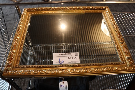 20" x 24" gold framed mirror