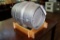 Vintage stainless keg with wood stand