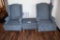 Set of 3 plaid furniture - 2 chairs and 1 foot stool