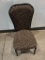 Times 24 - Black framed flex back tweed padded backs and seat dining chairs
