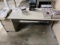 Gray single pedestal office desk