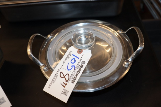 8" stainless serving tray with lids