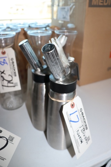 Times 2 - stainless whip dispensers - 1 has a broken nozzle