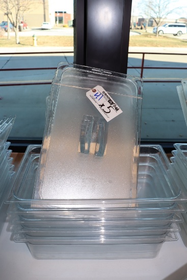 Times 5 - full size x 6" acrylic inset pans with lids