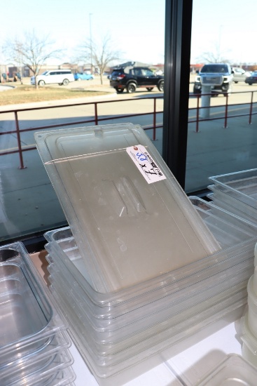 Times 7 - full size x 4" acrylic inset pans with lids - showing wear