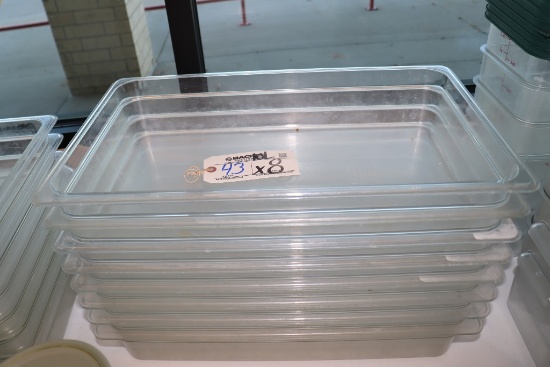 Times 8 - full size x 4" acrylic inset pans - no lids - showing wear