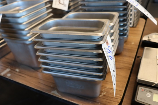 Times 13 - 1/9 x 4" stainless inset pans - no lids