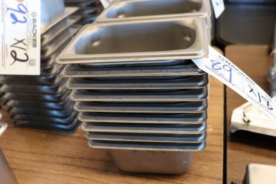 Times 18 - 1/9 x 4" stainless inset pans - no lids